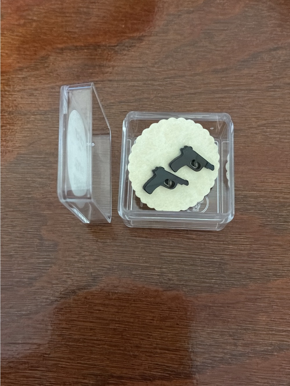 Mini Black Gun Stud Earrings - Matte Black